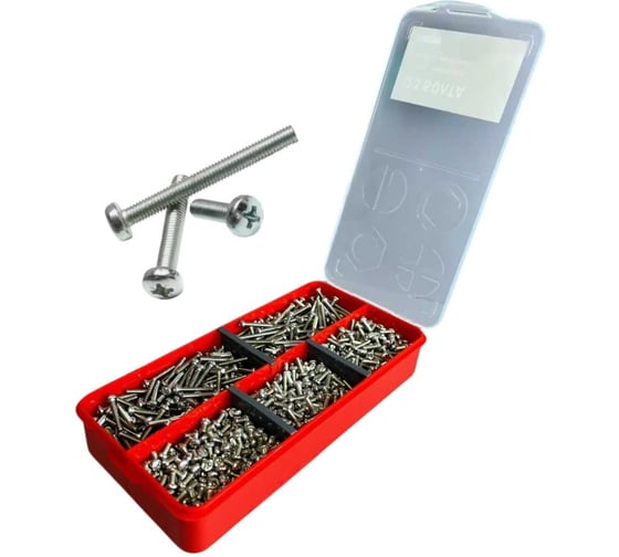Изображение товара Винты 23 Болта М6 ОЦ DIN7985 РН в органайзере НАБОР 1 1000086
