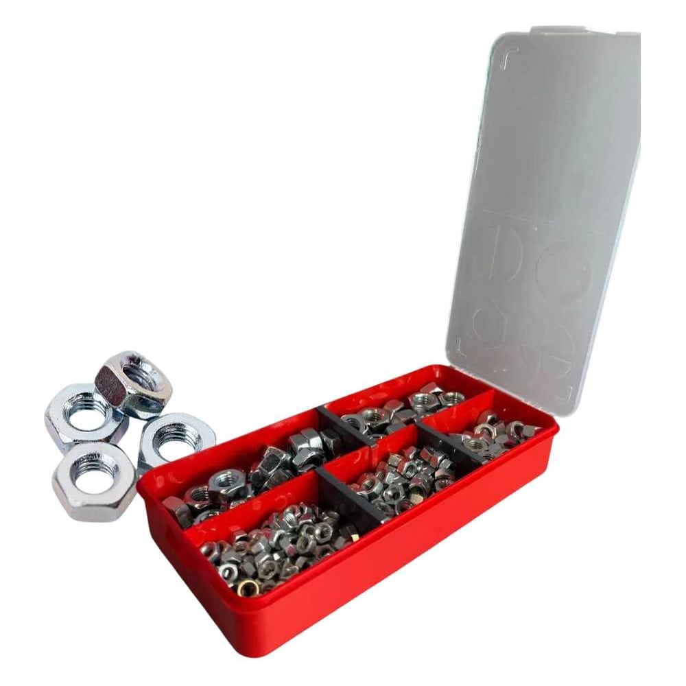 Изображение товара Набор гаек и болтов М5-М12 цинк 390 шт. DIN934 фасовка 1.4кг