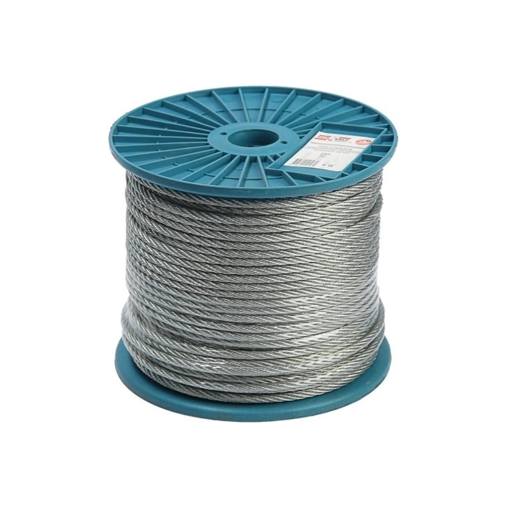 Изображение товара Стальной трос 20м 4мм ОЦ в оплетке для анкерных и монтажных работ
