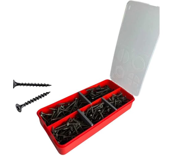 Изображение товара Саморезы по дереву 23 Болта 3,5 крупная резьба в органайзере НАБОР 1 1000158
