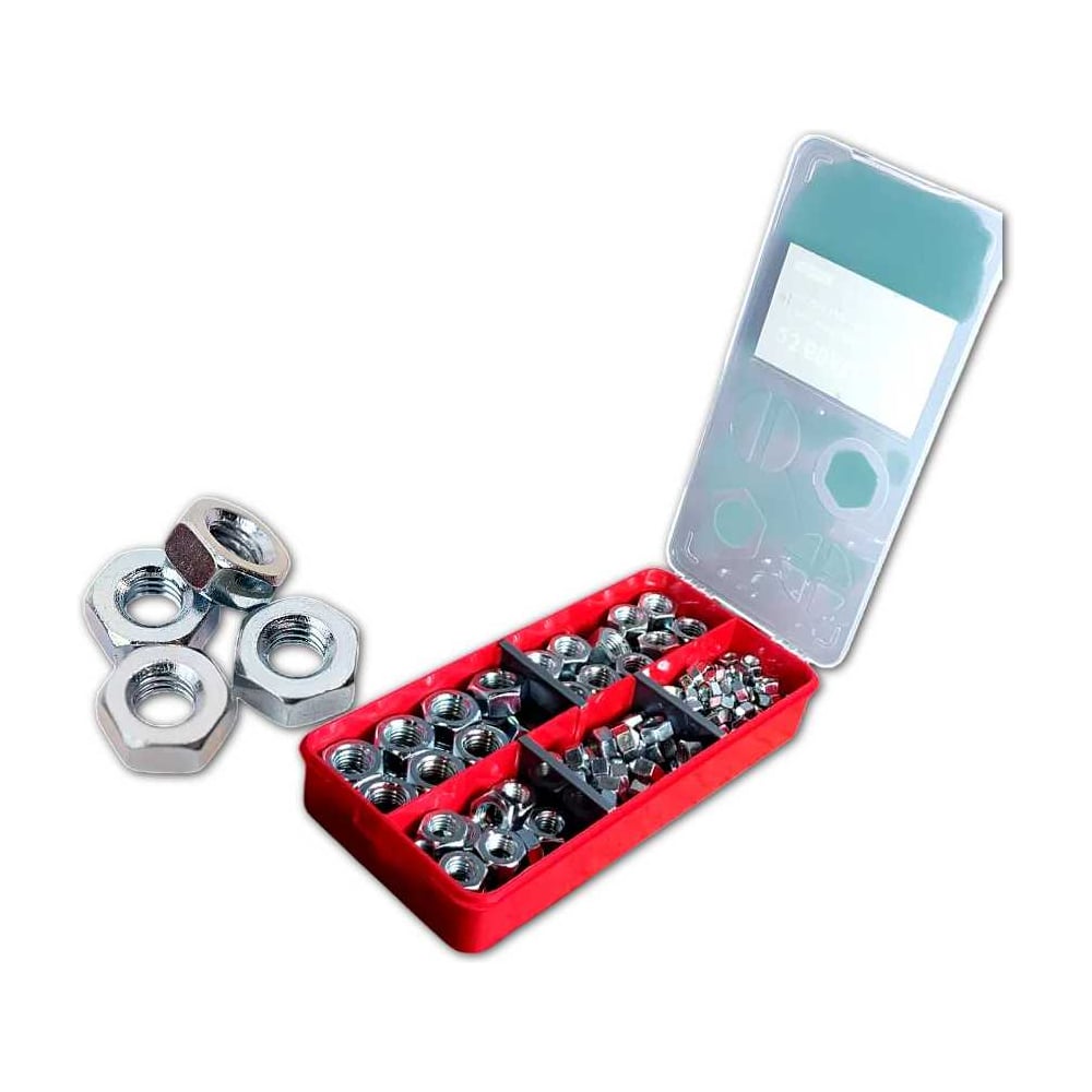 Изображение товара Комплект гайок 23 Болта DIN934 М6-14 в органайзере