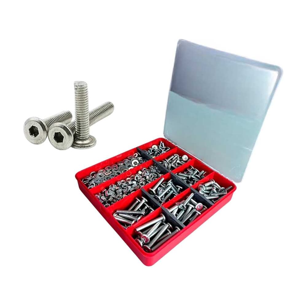 Изображение товара Винты мебельные М6 с гайкой и шайбой DIN7420 в упаковке 760 шт