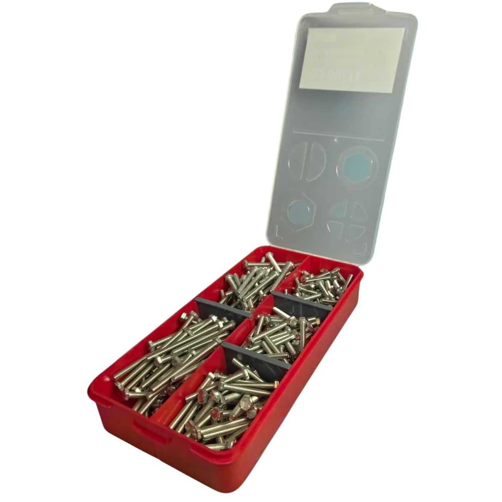 Изображение товара Болты 23 Болта нержавеющая сталь М5 DIN933 в органайзере НАБОР 1 1000120