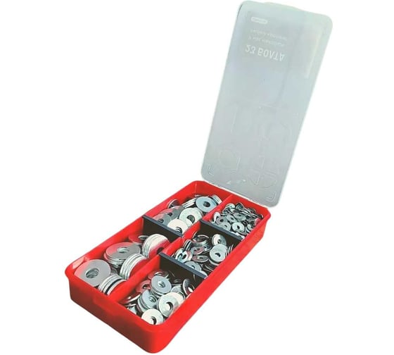 Изображение товара Комплект шайб 23 Болта увеличенная ОЦ М4,5,6,8,10 в органайзере 1000056