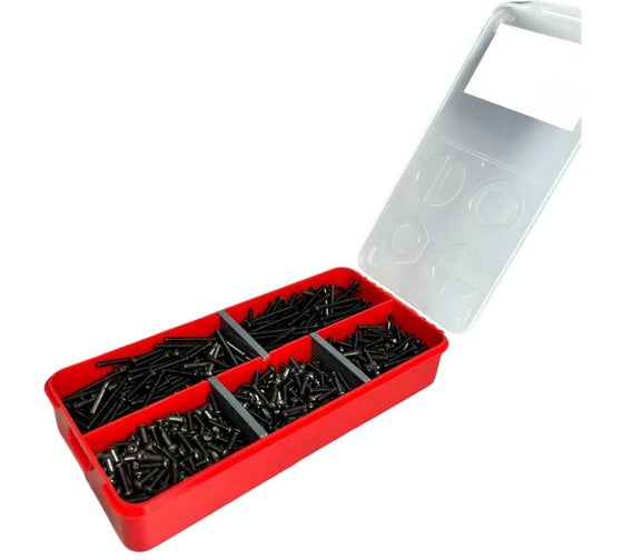 Изображение товара Винты 23 Болта чёрные М8 DIN7380 к.п.10.9 в органайзере НАБОР 1 1000151