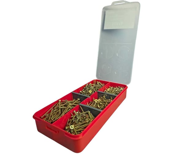 Изображение товара Саморезы по дереву 23 Болта М3,5 ЖЦ в органайзере НАБОР 1 1000032