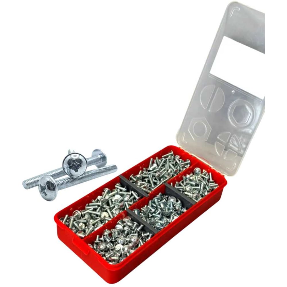 Изображение товара Набор мебельных винтов М5 с прессшайбой DIN967 390 штук