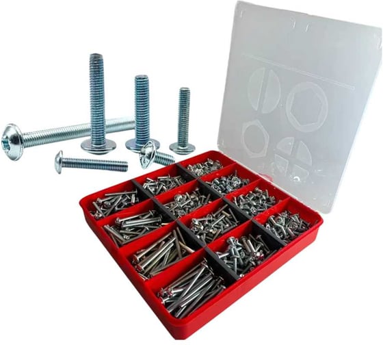 Изображение товара Винты 23 Болта с прессшайбой М5 мебельные DIN967 органайзер НАБОР 4 20000017