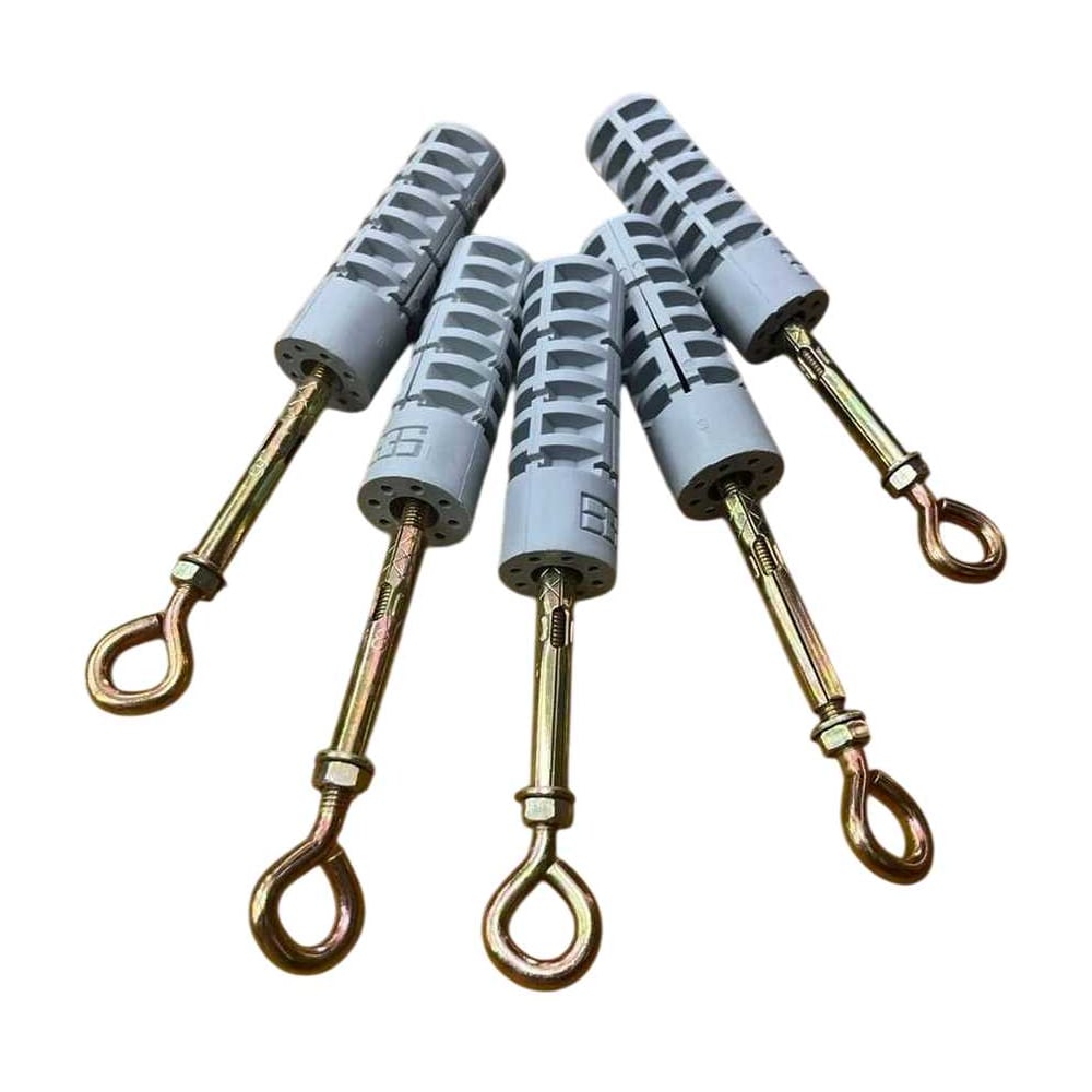 Изображение товара Набор для крепления в газобетон 23 болта дюбель анкер кольцо 5 шт