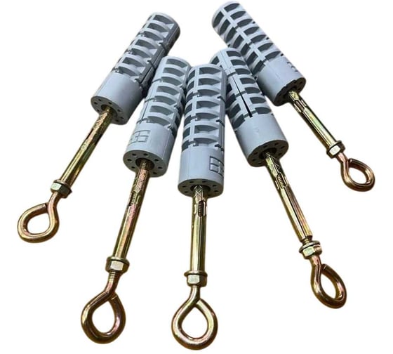 Изображение товара Набор для крепления в газобетон 23 Болта дюбель+анкер кольцо, 5 шт дюбель636фас1