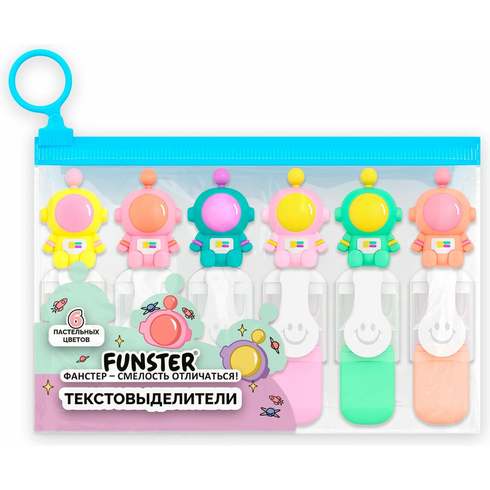 Изображение товара Набор текстовыделителей ОФИСМАГ 6 цветов пастель FUNSTER 152654