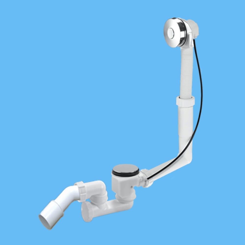 Изображение товара Трап для ванны McAlpine с жестким автопереливом и нержавеющей решеткой