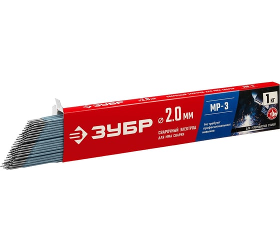 Изображение товара Электроды сварочные ЗУБР МР-3, с рутиловым покрытием, 2x300 мм, 1 кг 40011-2.0