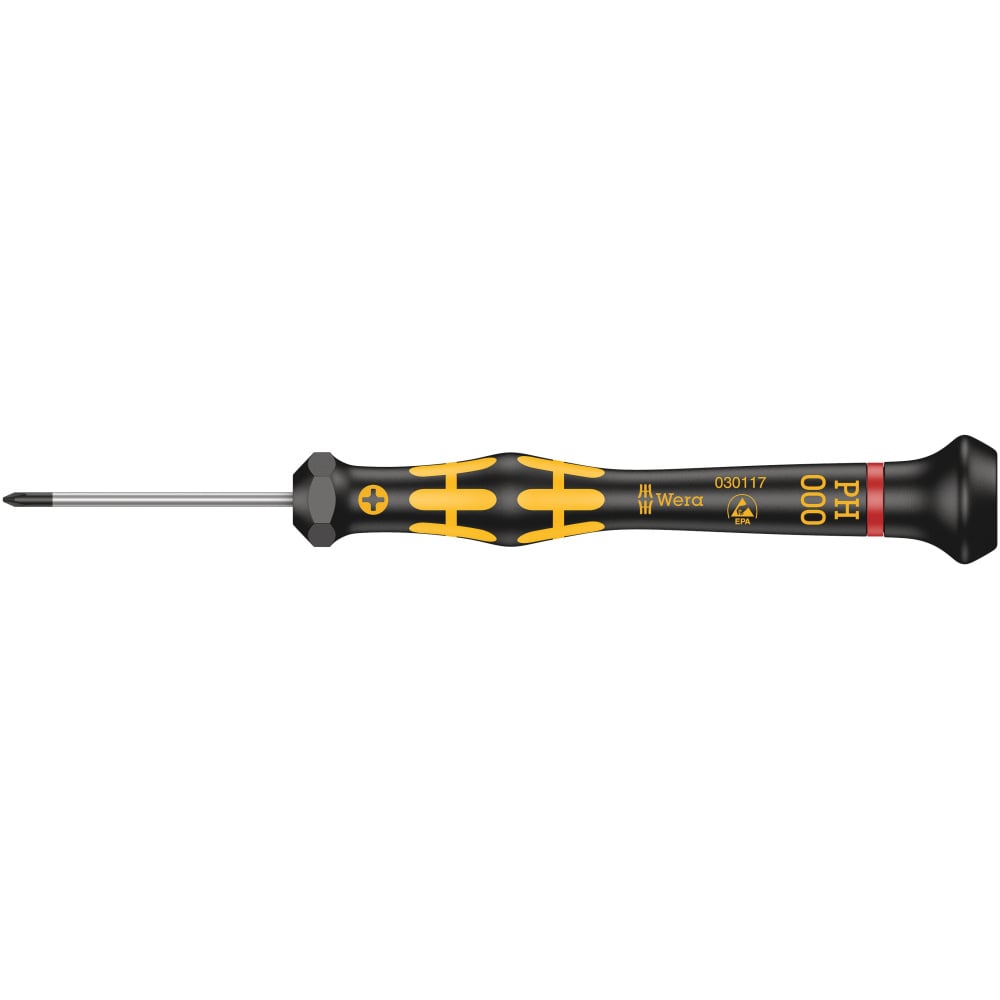 Изображение товара Крестовая антистатическая отвертка WERA 1550 PH ESD Kraftform Micro, PH000х40 мм WE-030117 Изображение товара Крестовая антистатическая отвертка WERA 1550 PH ESD Kraftform Micro, PH000х40 мм WE-030117