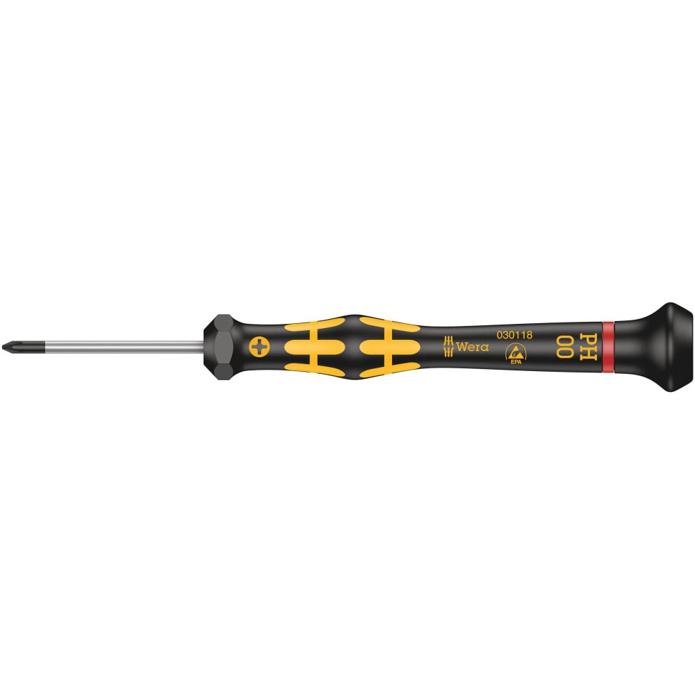 Изображение товара Крестовая антистатическая отвертка WERA 1550 PH ESD Kraftform Micro, PH00х40 мм WE-030118