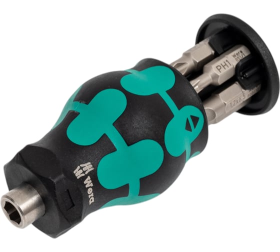 Изображение товара Короткая ручка-битодержатель WERA с битами, 6 предметов WE-008877