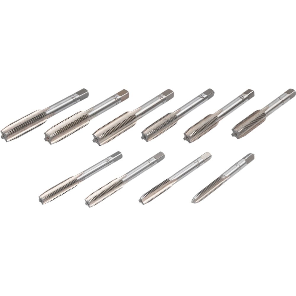 Изображение товара Набор метчиков Forsage 10 шт М6-М12 быстрорежущая сталь полупрофессиональный