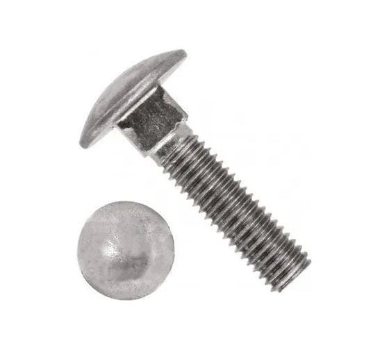 Изображение товара Болт мебельный Крепсталь DIN603 М10х35, нержавеющая сталь А2-70, полная резьба, 100 шт. K000004