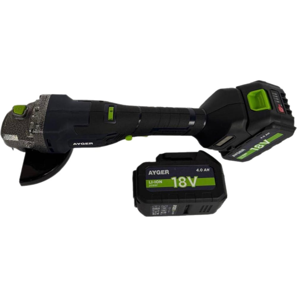 Изображение товара Аккумуляторная углошлифовальная машина AYGER AG18BL4 10000 об/мин