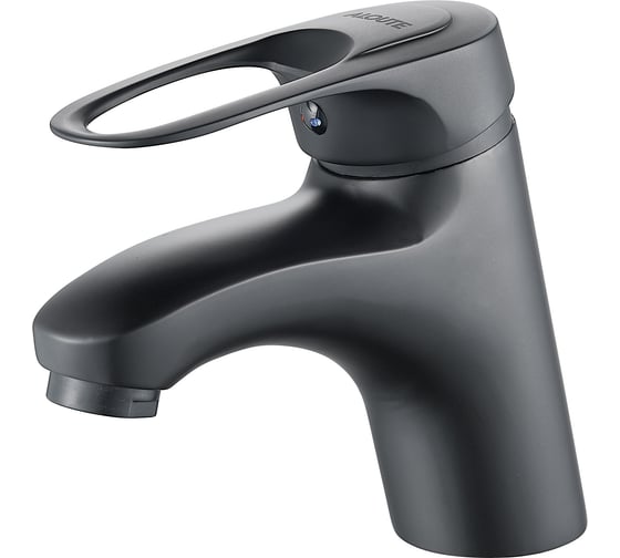 Изображение товара Смеситель для умывальника ALOUTE тюльпан с коротким изливом, графит, крепление на гайке A3101Y