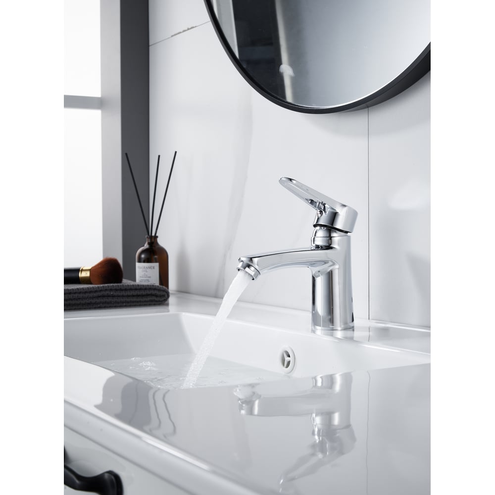 Изображение товара Смеситель для умывальника ALOUTE Тюльпан короткий излив хром однорычажный