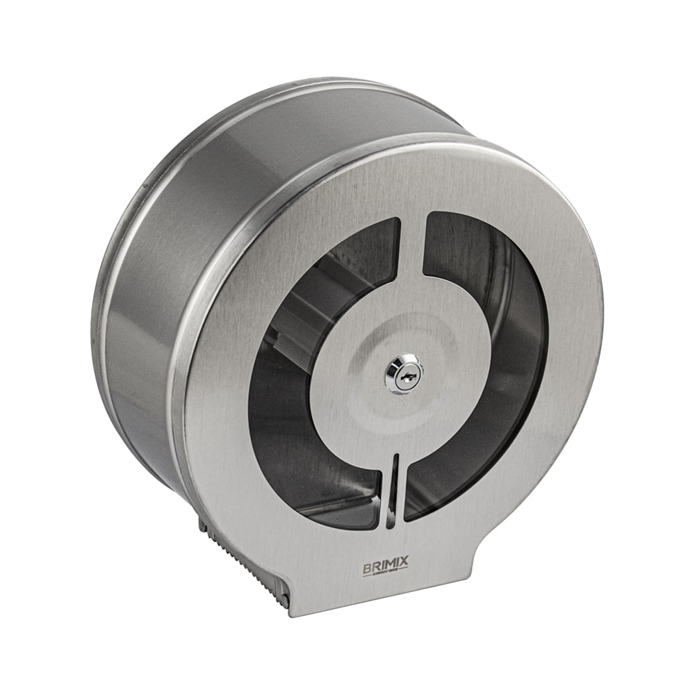 Изображение товара Диспенсер для туалетной бумаги BRIMIX из нержавеющей стали с ключом, сатин, 1 рулон