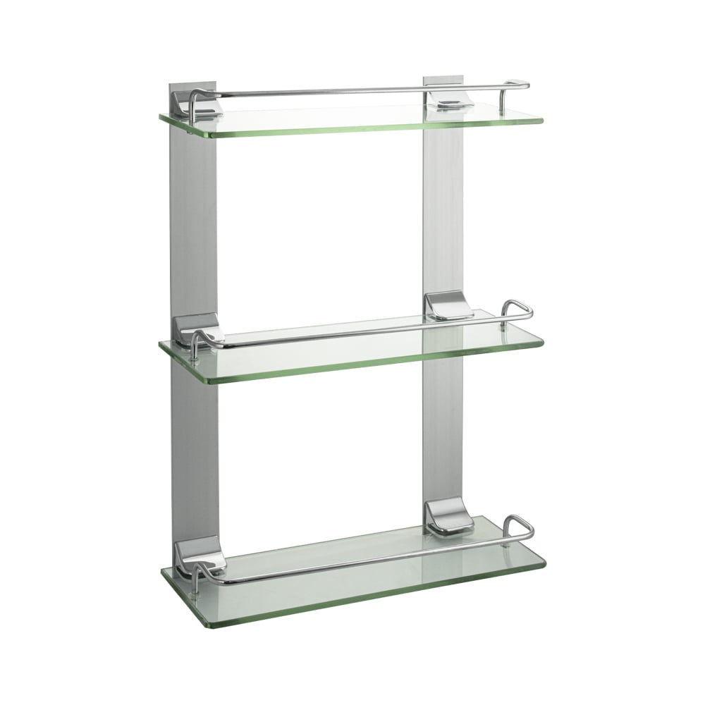 Изображение товара Стеклянная настенная 3-ярусная полка Brimix из стекла и металла, классика