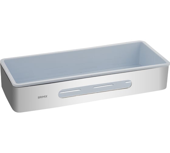 Изображение товара Полочка Brimix прямоугольная, одинарная, с пластиковым вкладышем, 350х140х60 мм, из нержавеющей стали марки SUS 304, хромированная 5636