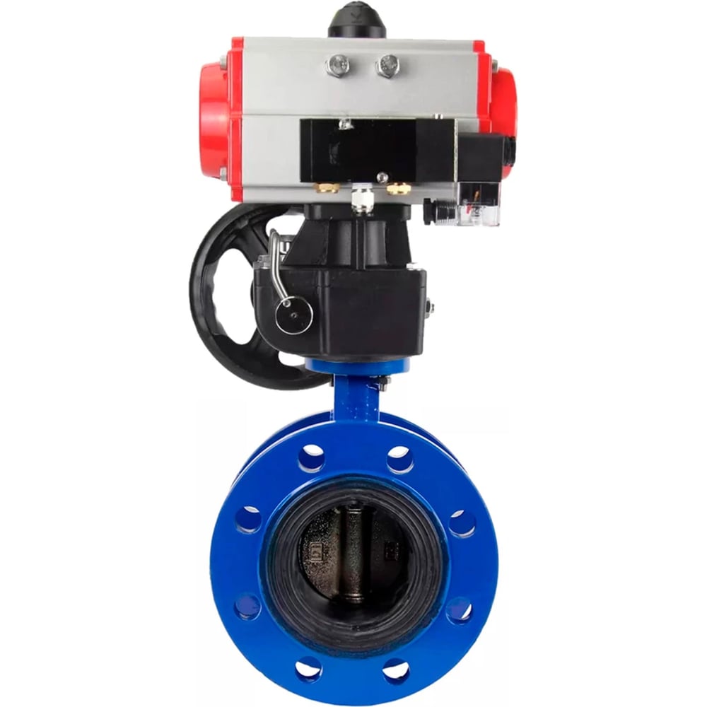 Изображение товара Затвор дисковый DN.ru GGG40-304-EPDM-2W-F-H Ду150 Ру16 пневмопривод