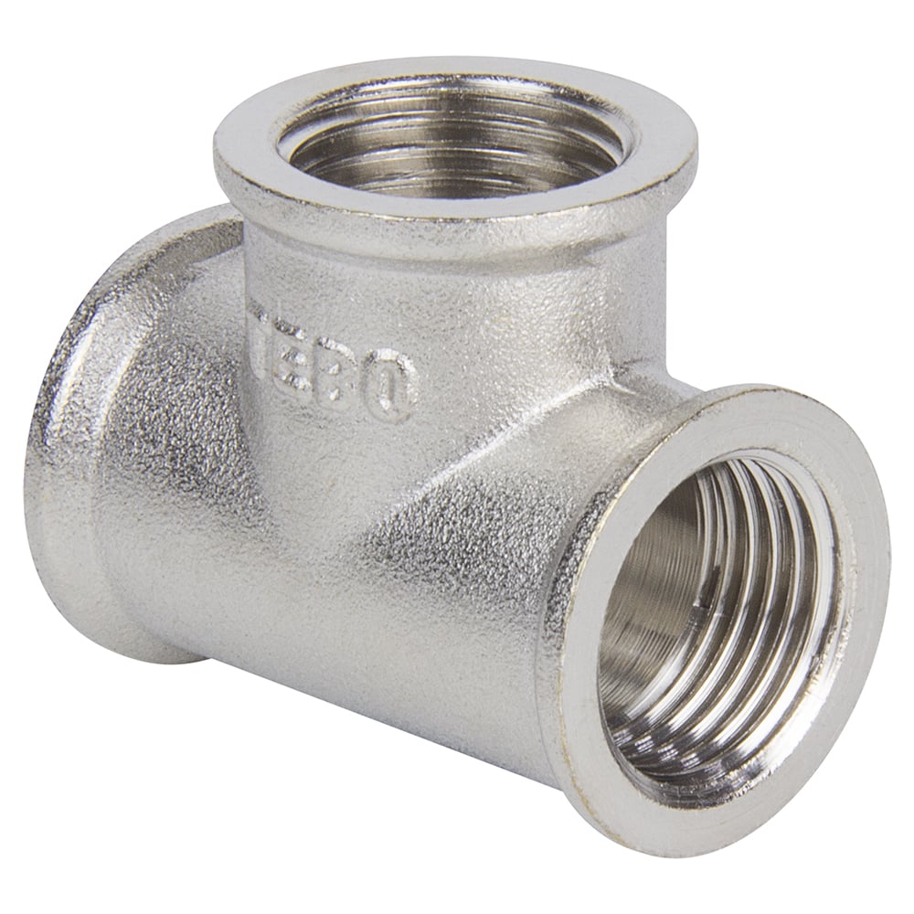 Изображение товара Профессиональный тройник TEBO ВН 1/2 с никелированным покрытием 40 бар 120 °С