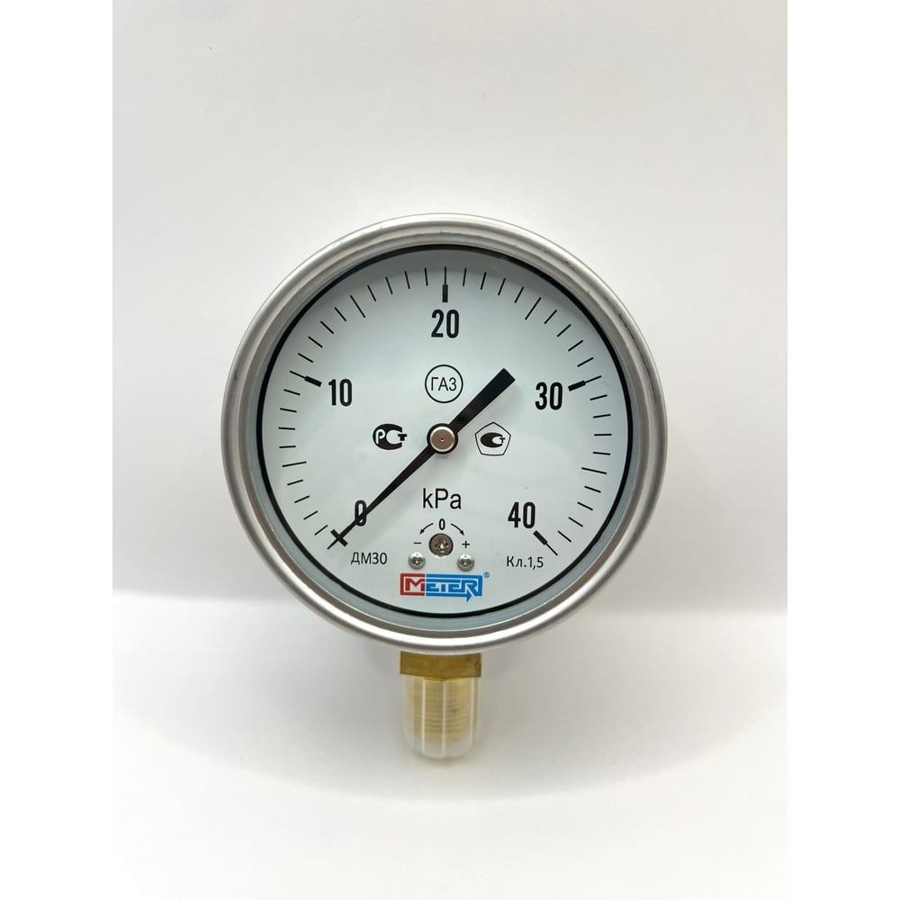 Изображение товара Манометр МЕТЕР ДМ 30-100-1-M для измерения давления до 40 кПа