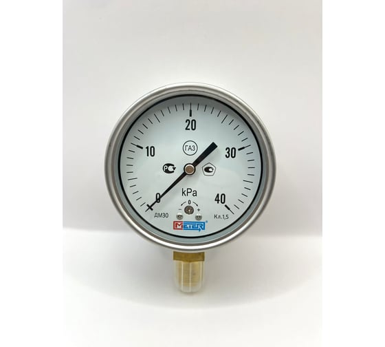 Изображение товара Манометр МЕТЕР ДМ 30-100-1-M Р=0..40 kPa M20x1,5 кл.1,5 8243
