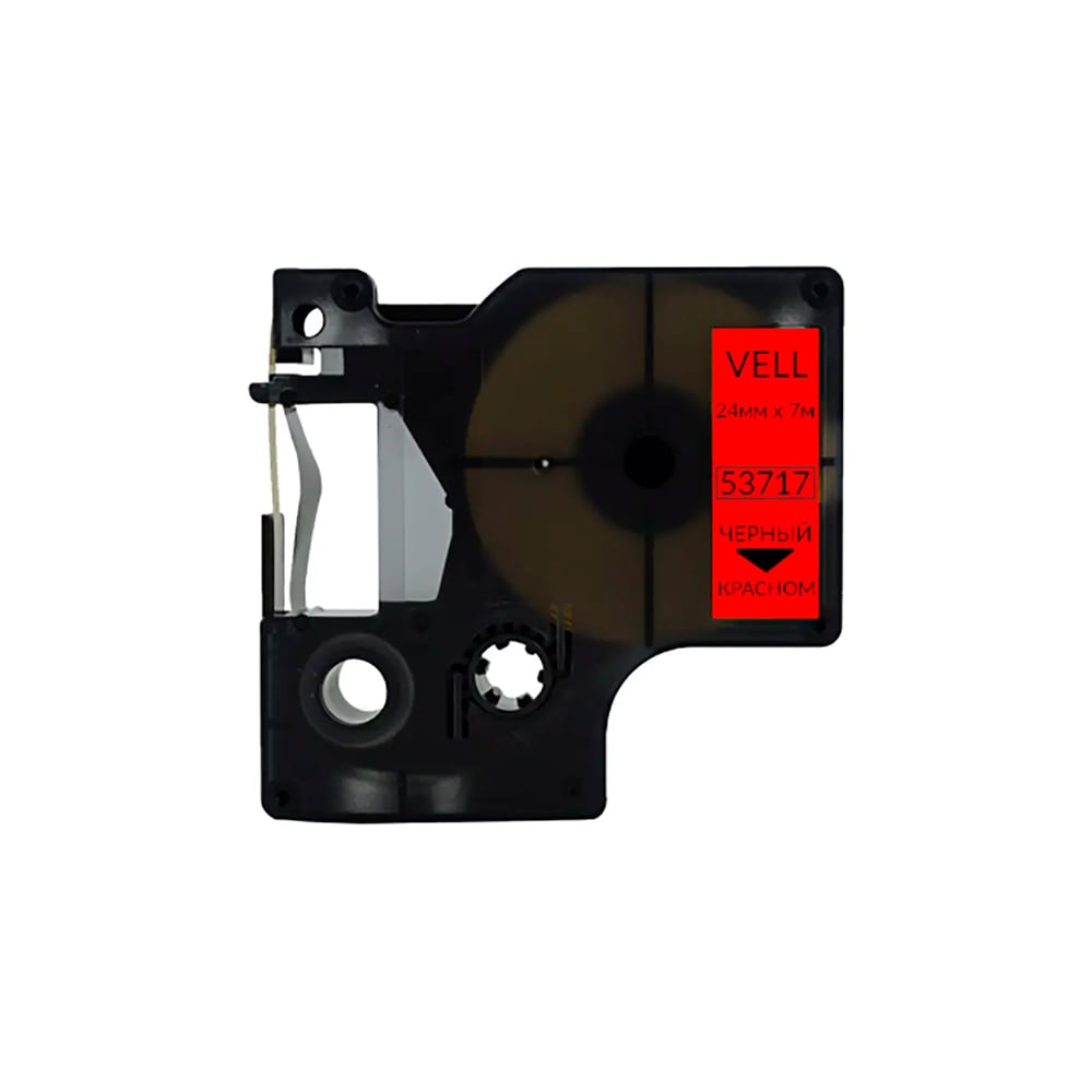 Изображение товара Лента Vell VL-D-S0720970/53717 24 мм х 7 м термотрансферная печать черный на красном