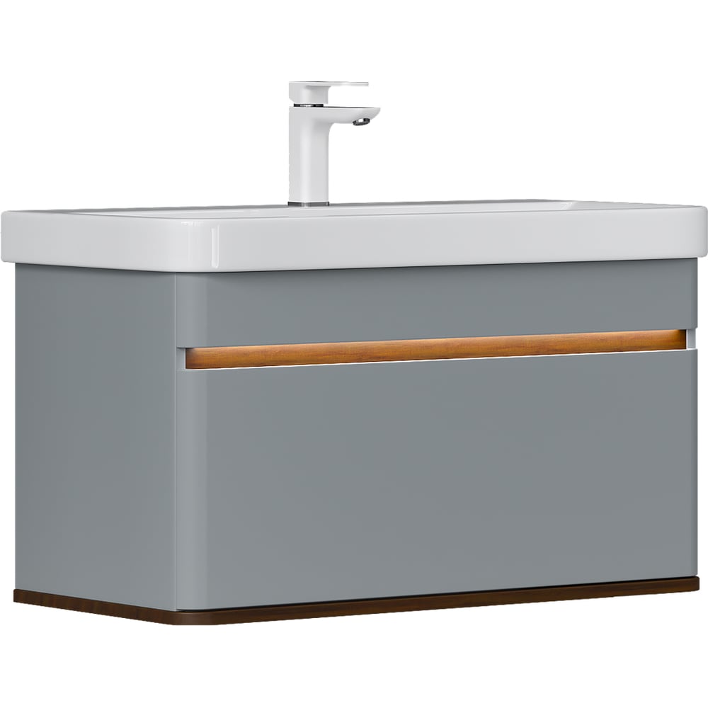 Изображение товара Тумба EQUIL Elegante 80 подвесная с раковиной и системой хранения