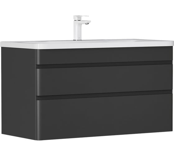 Изображение товара Тумба EQUIL Eltoro 100, подвесная, черный софт (под раковину Adel 100) tpELTR100.2Y-03