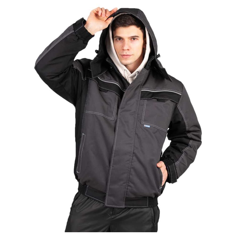 Изображение товара Куртка Бисер Зенит утепленный для мужчин серый черный белый 120-124/182-188