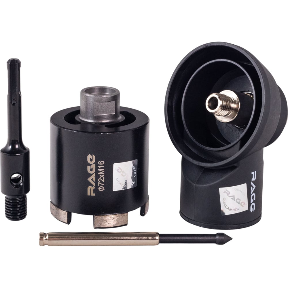 Изображение товара Набор насадка RAGE для пылеудаления М16 и алмазная коронка по бетону 72 мм