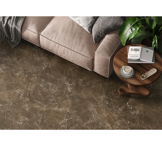 Изображение товара Керамогранит AlmaCeramica Aparel лаппатированный 600х600х9, 1,8 м2 (5 шт в уп) коричневый GFU6060APL40L