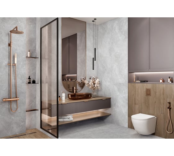 Изображение товара Керамогранит AlmaCeramica Aparel лаппатированный 600х1200х8,5 1,44 м2 (2 шт в уп) серый GFU60120APL07L