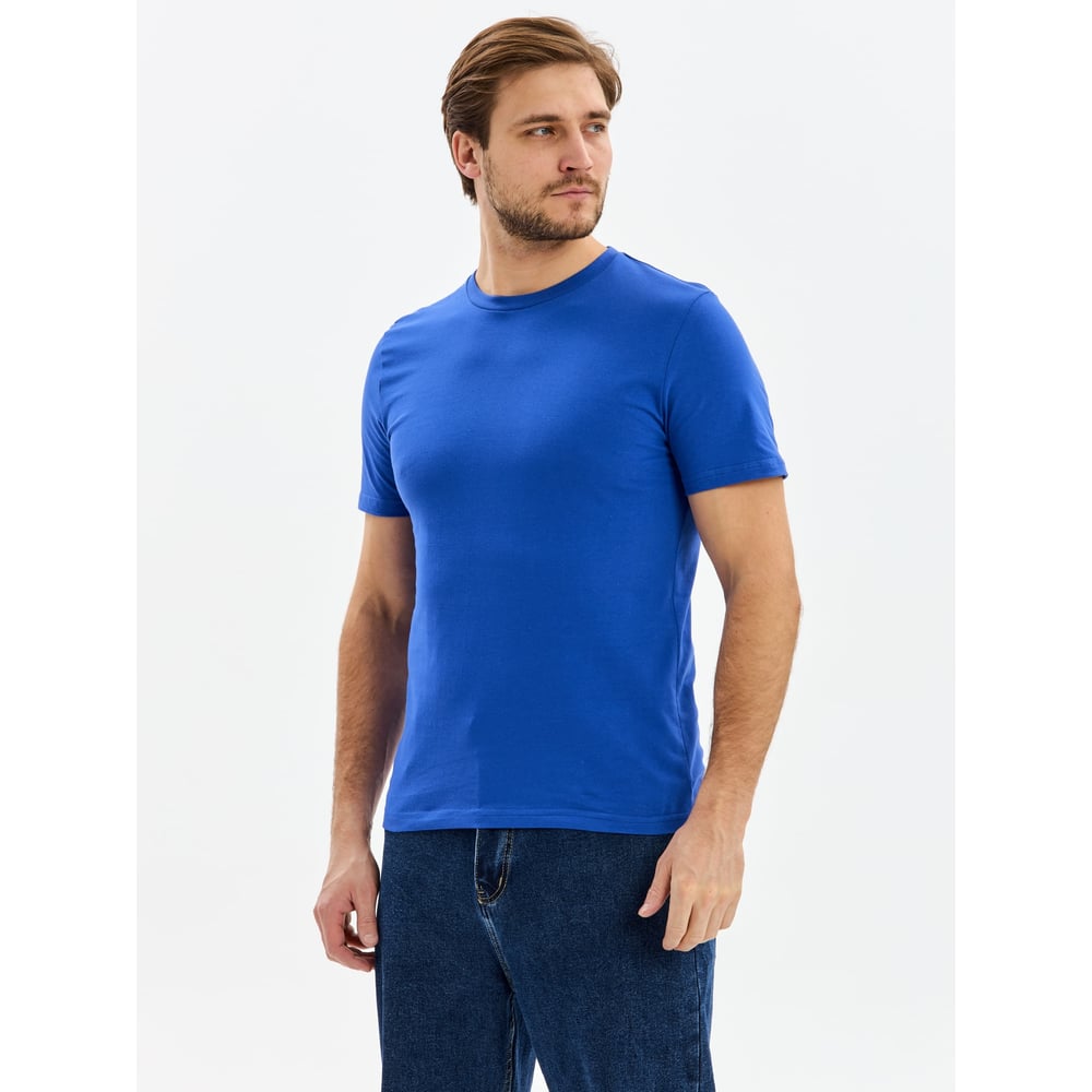 Изображение товара Мужская футболка из хлопка ФАКЕЛ 87498983 ProfLineBase, васильковый, размер 56-58