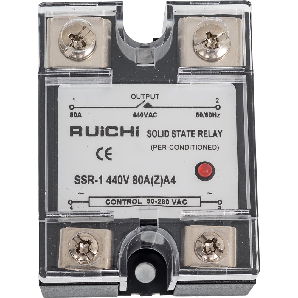 Изображение товара Твердотельное реле RUICHI SSR-1 440V 80A IP00 конструкция винтовое монтаж