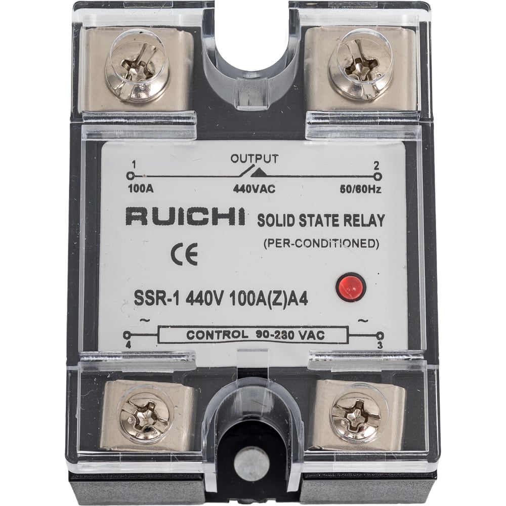 Изображение товара Твердотельное реле SSR-1 RUICHI 440V 100A(Z)A4 для переменного и постоянного напряжения