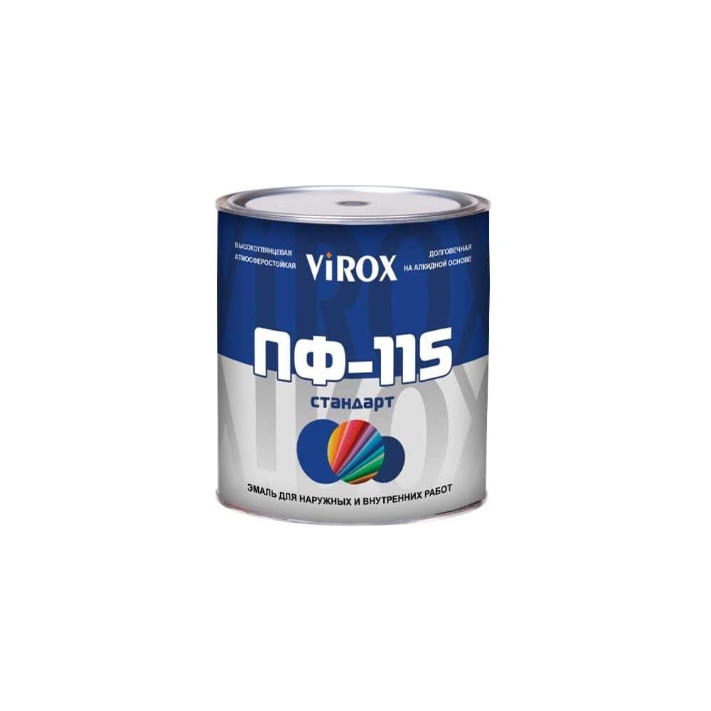 Изображение товара Эмаль VIROX ПФ-115 СТАНДАРТ коричневая 0,8 кг для стен и металла