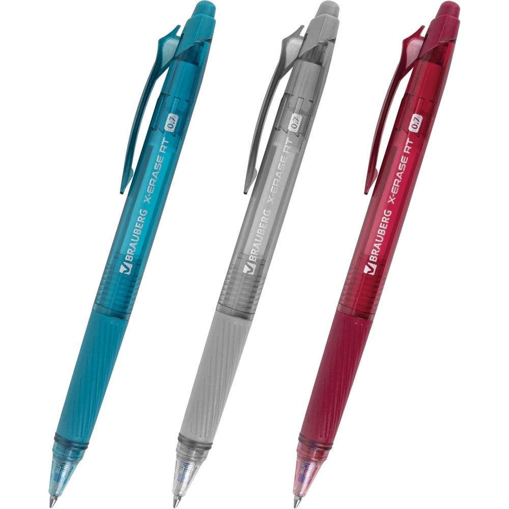 Изображение товара Гелевые ручки BRAUBERG X-ERASE RT MORANDI COLOR, стираемые, синий, набор 3 шт
