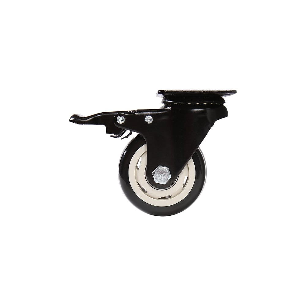 Изображение товара Колесо мебельное поворотное Larvij с тормозом 75 мм LHDPB-75BL