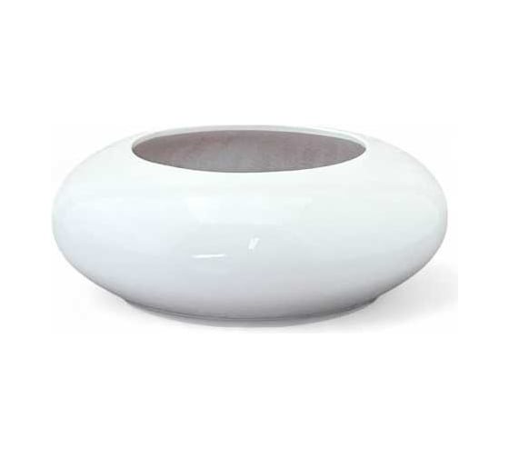 Изображение товара Кашпо Сады Аурики глянец, керамика, оазис белое, d20см, h7.5см, 073881