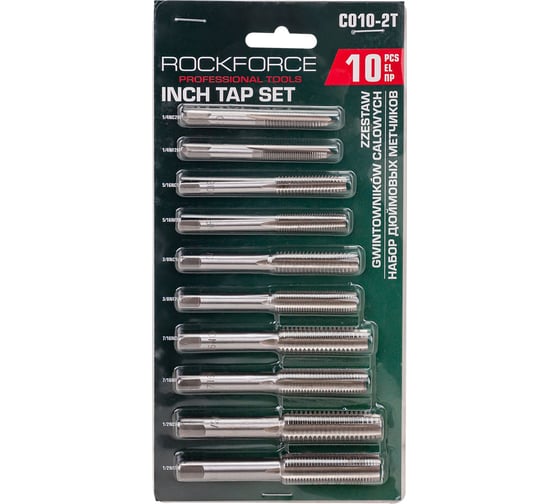 Изображение товара Набор метчиков Rockforce 10 предметов, дюйм RF-C010-2T(18662)