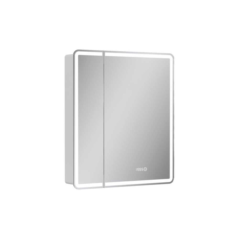 Шкаф зеркальный EQUIL Nice LED 70 с часами, белый, szNICE70