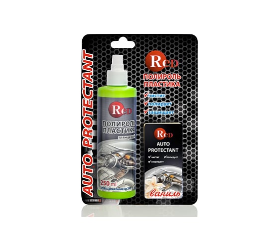 Изображение товара Полироль пластика RED глянцевый, с губкой, Ваниль, 250 мл R4251