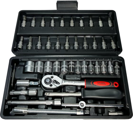 Изображение товара Набор ручного инструмента Nord Stern Basic 46 предметов, 24 зубца, CR-V NS-HTB0046EL